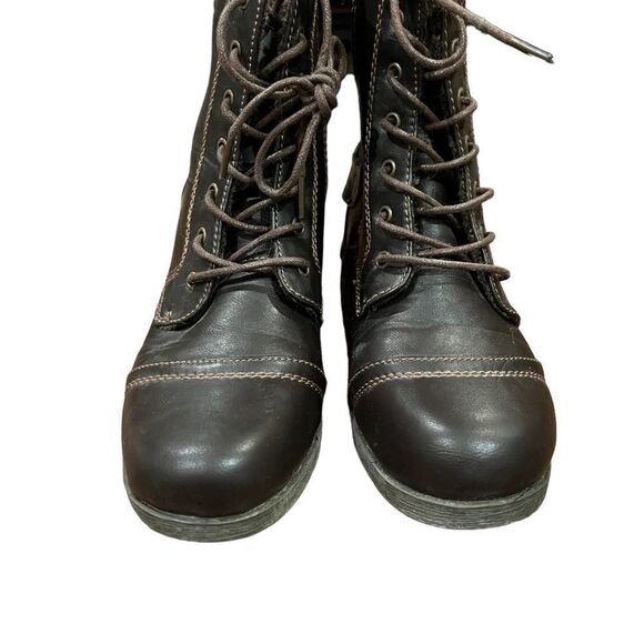 3 for $30! Bamboo brown fleece lined combat boots - Picture 4 of 8